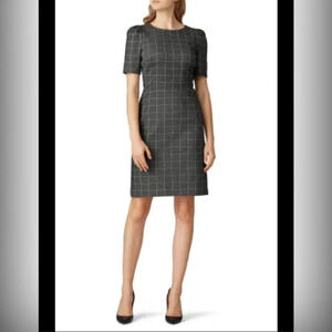 Ralph Lauren windowpane puff sleeve fully lined dress size 16